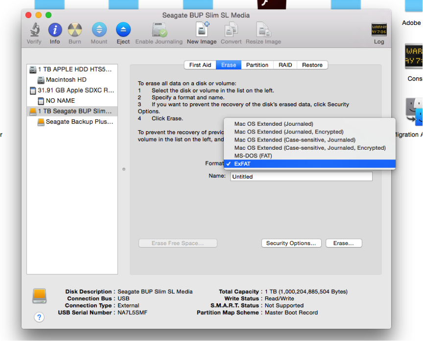 reformat an external hard drive for mac os x